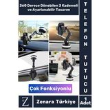 Premium 4.7-6.7 İnç Uyumlu 360 Derece Dönen Ayarlanabilir 3 Kademeli Çok Fonksiyonlu Telefon Tutucu