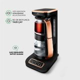 Premium 4 In 1 Konuşan Cam Çay ve Filtre Kahve Makinesi Black Copper 2500W