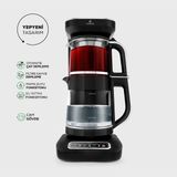 Premium 4 In 1 Konuşan Cam Çay ve Filtre Kahve Makinesi Chrome 2500W - Krom