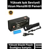 Premium 5 Modlu Gün Işığı Aydınlatma 750 Metre Menzil 8800 mAh 3000 Lümen Süper Güçlü El Feneri