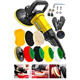 Premium 6 Kademeli Devirli Sünger Setli Zımpara Pasta Cila Büyük Polisaj Makinesi Ful Set