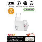 Premium 67W Ultra Hızlı Şarj Seti Adaptör + Type C Kablosu Tüm Telefonlara Uyumlu Şarj Cihazı