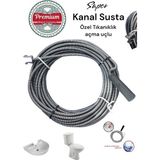 Premium 7 Metre Tıkanıklık Açma Klozet Gider Açıcı Boru Temizleme Özel Uçlu Spiral Kanal Susta