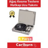 Premium 8 Parça Panç Seti Ağaç Kesme Alyan Anahtarlı Alçıpan Tavan Kesme Matkap Ucu Takımı - Tek Ebat - Bej