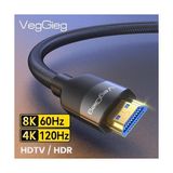 Premium 8k 60Hz 4K 120Hz Hdcp Arc Hdr Örgülü HDMI 2.1 Kablo 5 Metre - Option-1 - Ahşap