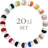 Premium Amigurumi Ipi Punch (Panç) Baby Soft Cotton 50 gr 20'li Örgü Ip SET24 - Çok Renkli