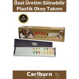 Premium Antibakteriyel Kir Tutmayan Çizilmeye Dayanıklı Silinebilir Gold Plastik Kahveci Okey Takımı