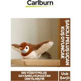 Premium Avcılık Içgüdüsünü Ortaya Çıkaran Kanat Çırpan Sesli USB Şarjlı Peluş Uçan Kuş Oyuncak - Altın Sarısı