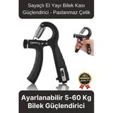 Premium Ayarlanabilir Taşınabilir Fitness Egzersiz Sayaçlı El Yayı 5-60 Kg Bilek Kası Güçlendirici
