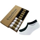 Premium Bambu Erkek Sneaker Görünmez Bilek Altı Spor Patik Çorap 9 Lu Özel Kutu - Siyah - Beyaz - 40 - 45