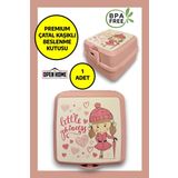 Premium Beslenme Kutusu 4 Bölmeli Little Princess Pembe