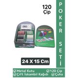 Premium Blackjack Texas Holdem Casino 120 Poker Çip Çift İskambil Kağıdı Metal Kutu Poker Oyunu Seti