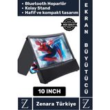 Premium Bluetoothlu Hoparlörlü Telefon Tablet Ekran Büyütme Cep Telefonu Sabitleme Standı 10 Inch - 0 - Siyah - Ekran Büyütücü - Standart
