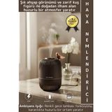 Premium Buhar Makinesi Şık Kuş Detaylı Ahşap Görünümlü Renkli LED Işık Oda Hava Nemlendirici 280 ML