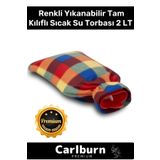 Premium Büyük Boy Kauçuk Yıkanabilir Polar Kılıflı Termofor Regl Kötü Hava Sıcak Su Torbası 2 Lt