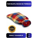 Premium Büyük Boy Kauçuk Yıkanabilir Polar Kılıflı Yumuşak Regl Kötü Hava Sıcak Su Torbası 2 Lt