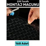 Premium Cam Metal Plastik Ahşap Mermer Çift Taraflı Şeffaf Nano Yuvarlak Montaj Macunu 168 Adet - 1 Adet