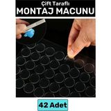 Premium Cam Metal Plastik Ahşap Mermer Çift Taraflı Şeffaf Nano Yuvarlak Montaj Macunu 42 Adet - 1