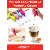 Premium Çelik Uçlu Pilli Kahve Sos Krema Mama Süt Köpürtücü Yumurta Çırpıcı Mini Mikser