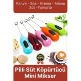 Premium Çelik Uçlu Pilli Mini Kahve Sos Krema Mama Yumurta Çırpıcı Karıştırıcı Süt Köpürtücü Mikser