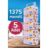 Premium Çift Katlı Pratik Mendil – Toplam 1375 Adet, 5 Paket (275 Mendil/paket)