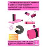 Premium Çift Taraflı Su Geçirmez Taşıma Askılı Kamp Uyku Matı Minder Yoga Pilates Pembe 16 mm