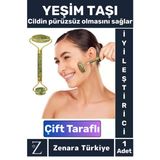 Premium Cilt Yenileyici Gençleştirici Çift Taraflı Şans Getiren Yeşim Taşı Jade Roller Yüz Masajı