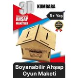 Premium Çocuk Eğitici Öğretici Zeka Geliştirici Boyanabilir 3 Boyutlu Demonte Ahşap Oyun Maketi