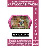 Premium Çocuk Eğlenceli Hayal Dünyası Beceri Geliştirici El Yapımı Ahşap Büyük Yatak Odası Takımı - Çok Renkli