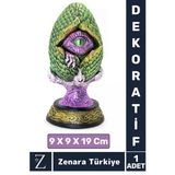 Premium Dayanıklı Çok Şık Dekoratif Hediyelik Özel Gün Biblo Koleksiyon Polyester Dragon Pençeli Göz Vitrin
