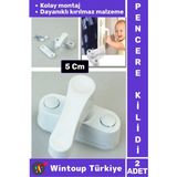 Premium Dayanıklı Güvenlik Çocuk Odası Bebek Odası Pvc Pencere Kapı Kırılmaz Emniyet Kilidi 2 Adet - Beyaz