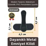 Premium Dayanıklı Koruma Antrasit Çekmeli Metal Pvc Kapı Pencere Hırsız Çocuk Emniyet Kilidi 1 Adet