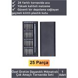 Premium Dayanıklı Mıknatıslı Saat Gözlük Elektronik Taşınabilir Mini Kutulu 25 Parça Tornavida Seti