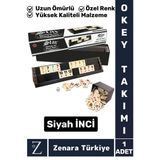 Premium Dayanıklı Silinebilir Aile Ev Arkadaş Kahve Cafe Oyun Siyah Inci 101 Okey Takımı