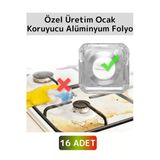 Premium Dayanıklı Uzun Ömürlü Kolay Temizlenebilir Ocak Yağ Kir Önleyici Kare Alüminyum Folyo 16Adet