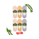 Premium Dikişsiz Kadın Bambu Babet Çorap Asorti 6lı Set - 35-38 - C56PTM