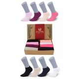 Premium Dikişsiz Kadın Bambu Patik Çorap 8'Li Asorti Kraft Kutulu Set - 558