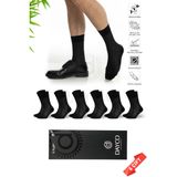 Premium Dikişsiz Yazlık Erkek Bambu Soket Çorap 6'lı Çizgili Siyah Kutulu Set - 10200-41-44
