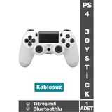 Premium Doubleshock 4 Kablosuz Titreşimli Ps 4 / Pc Uyumlu Playstation 4 Wireless Joystick Oyun Kolu - Beyaz