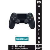 Premium Doubleshock 4 Kablosuz Titreşimli Ps 4 / Pc Uyumlu Playstation 4 Wireless Joystick Oyun Kolu - Siyah