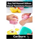 Premium Duş Jeli Hazneli Silikon Fırça Kese Çok Amaçlı Vücut Temizleme Kesesi Banyo Lifi