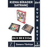 Premium Eğitici Eğlenceli Çocuk Yetişkin Strateji Zeka Kızma Birader Satranç 2 İn 1 Oyun Seti