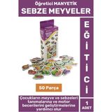 Premium Eğitici Görsel Algı El-Göz Koordinasyon Meyve Sebze Öğrenim 30 Parça Manyetik Meyve Sebzeler - Çok Renkli