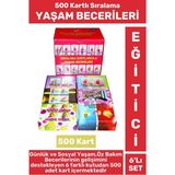 Premium Eğitici Sosyal Günlük Yaşam Öz Bakım Geliştirici 500 Sıralama Kartı Yaşam Beceriler 6'lı Set - Çok Renkli
