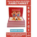 Premium Eğlenceli El-Göz Koordinasyon Görsel Algı Dikkat Kavram Geliştiren +3 Yaş Çocuk Farkı Farket - Çok Renkli