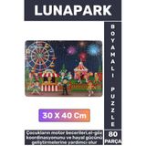 Premium Eğlenceli El Göz Koordinasyonu Motor Becerisi Geliştirici 80 Parça Boyamalı Puzzle Lunapark