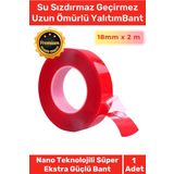 Premium Ekstra Güçlü Çok Amaçlı Çift Taraflı Tamir Dış Mekan Montaj 2mt Silikon Şeffaf Bant 1 Adet