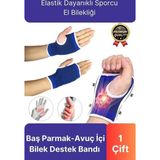 Premium Elastik 1 Çift Fitness Voleybol Avuç İçi Baş Parmak Bilek Destek Bandı Sporcu El Bilekliği