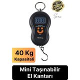 Premium Elektronik Çengelli Tartı El Kantarı Askı Mini Taşınabilir Terazi 40 kg Bagaj Ağırlık Ölçme