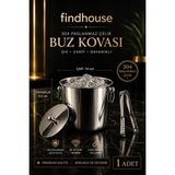 Premium Elite Termoslu Buz Kovası 304 Paslanmaz Çelik ve Buz Maşası Hediye Ev , Cafe , Restaurant , Otel